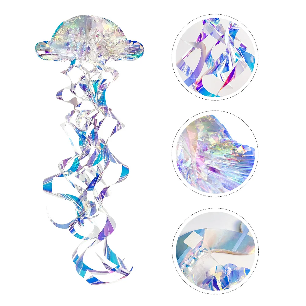 

1Pcs Rainbow Honeycomb Spiral Jellyfish Hanging Decor Lightweight Delicate Party Decoration Prop Party Scene Hanging Pendant