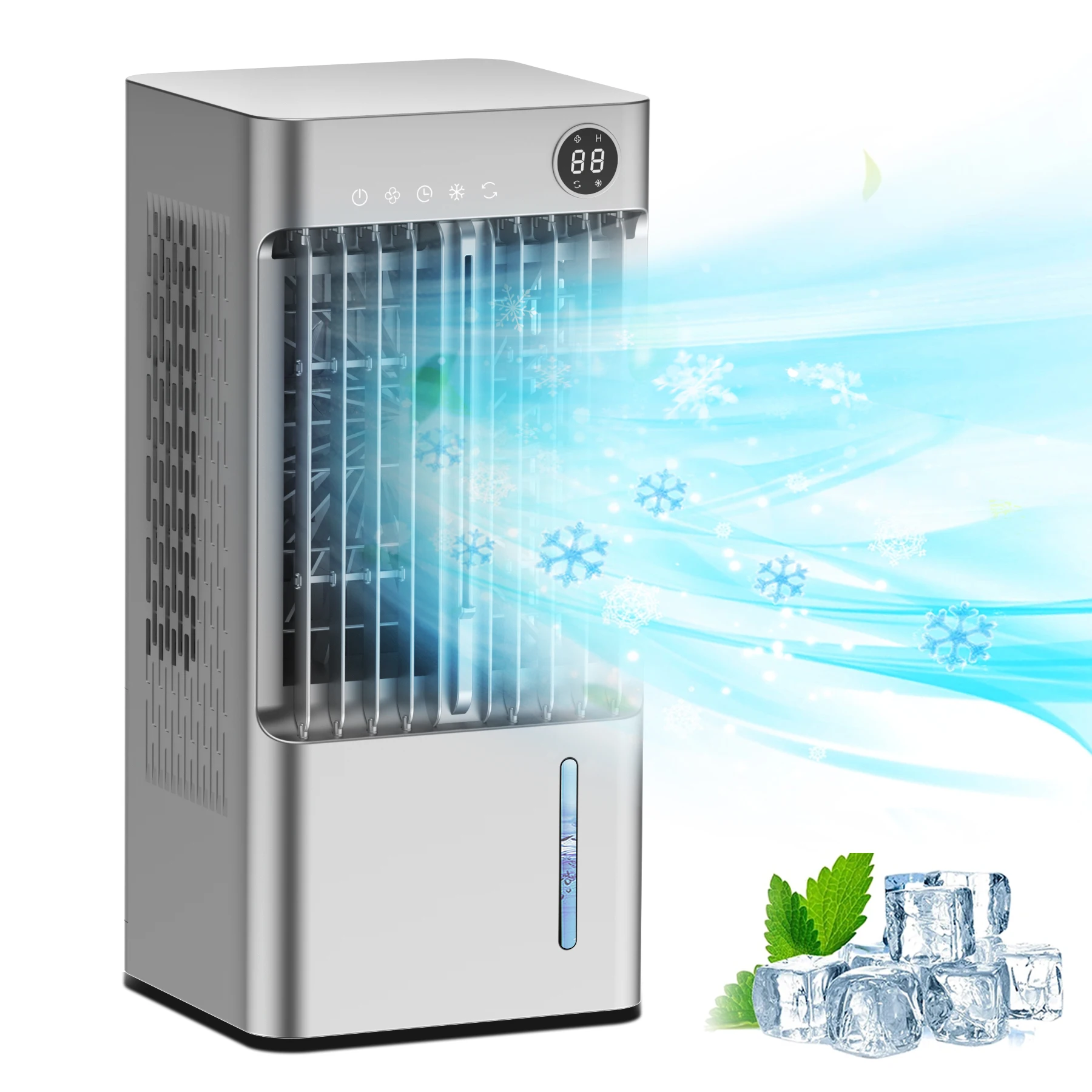 Large Floor Standing Air Conditioner, Fast Cooling Water Ice Cooler Fan, 24H Timer, Oscillating, for Living Room, Air Cooler Fan
