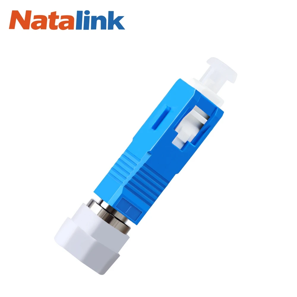 Adaptador de fibra óptica Natalink macho SC para fêmea FC UPC, adaptador simplex para cabo óptico FTTP, conector de pigtail e caneta de luz vermelha.