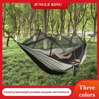 JUNGLE KING Double 210D Polyester Fiber Fabric Portable Travel Outdoor Camping Suspended Bed with Mosquito Net Hammock
