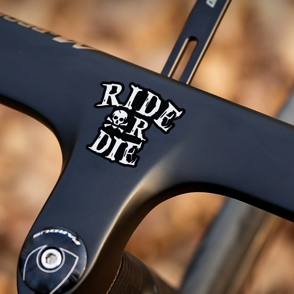 

1pc Halloween Theme "Ride or Die" Motorcycle Stickers Fuel Tank Helmet Reflective Waterproof Vinyl Accessories