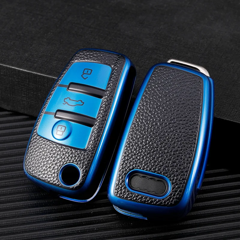 

Leather TPU Car Key Cover Case For Audi A1 A3 A4 A5 A6 A7 C5 C6 CV R8 8P B6 B7 B8 RS3 Q2 Q5 Q8 SQ5 RS6 Q3 Q7 TT 8L 8V S3 S7 S8