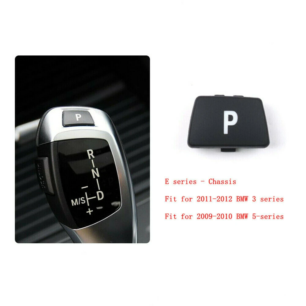 For BMW 3 5 Series E Chassis Black Gear Shift Knob Lever P Button Cover