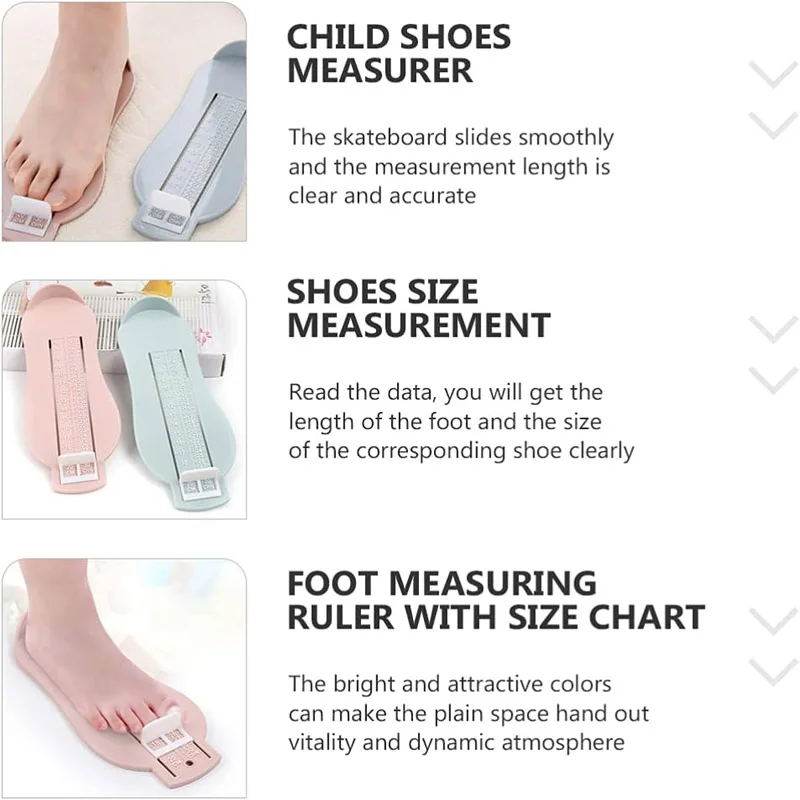 Foot Measuring Device Baby Tool Family Online Buying Shoes Foot Length Measuring Ruler With Scale for 0-8 Years Old Kids