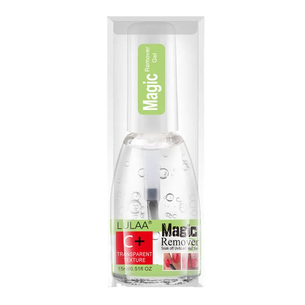 น้ำยาล้างเล็บเจลทาเล็บสุดมหัศจรรย์15มล. น้ำยากำจัดคราบเคลือบเงาแบบกึ่งถาวรน้ำยา E5X4ทาเล็บเจลเคลือบยูวีน้ำยาทาเล็บ