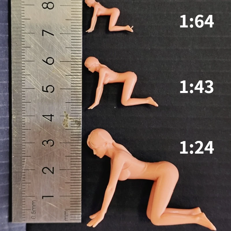 1:64 Scale Unpainted Miniature Figures High-quality Asian Female Characters in Swimwear Blank Model Statues for Custom Painting