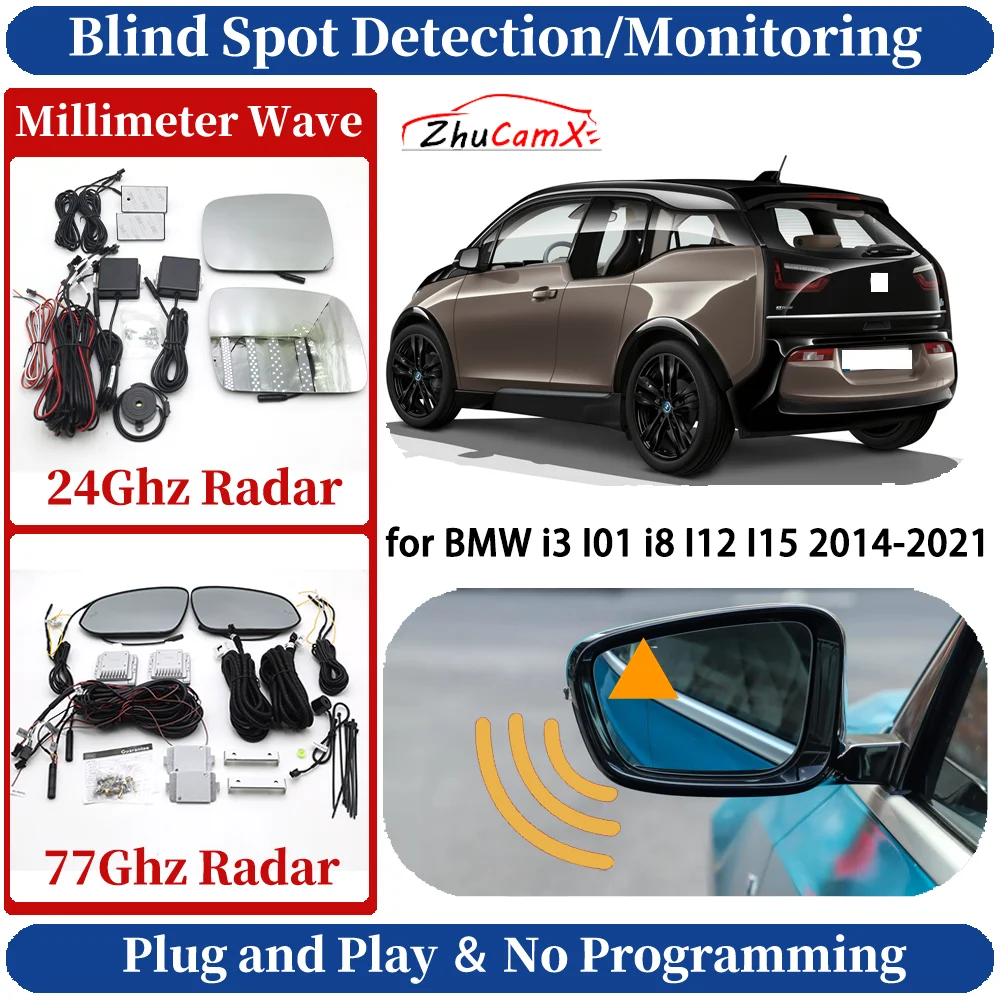 Blind Spot Monitoring/Detection System for BMW i3 I01 i8 I12 I15 2014-2021 Roadster Night Driving Side Lane Change Assist Sensor
