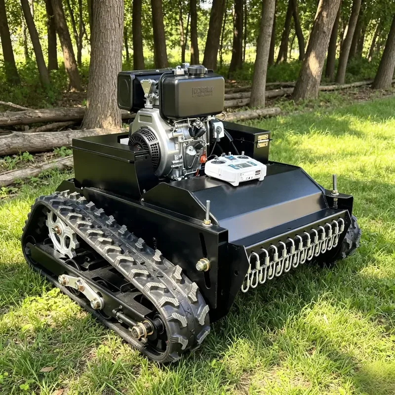 Compact 550mm Reel Blade Mower 4-Stroke DIY Diesel RC Remote Lawn Cutter Tracked Crawler CE Approved Vineyard Orchard