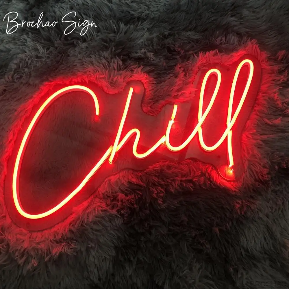 Chill logo Neon Sign Personalized Custom LED Neon Signs Wall Decor For Bedroom Bar Club Cafe Store Home Decoration Light Gift