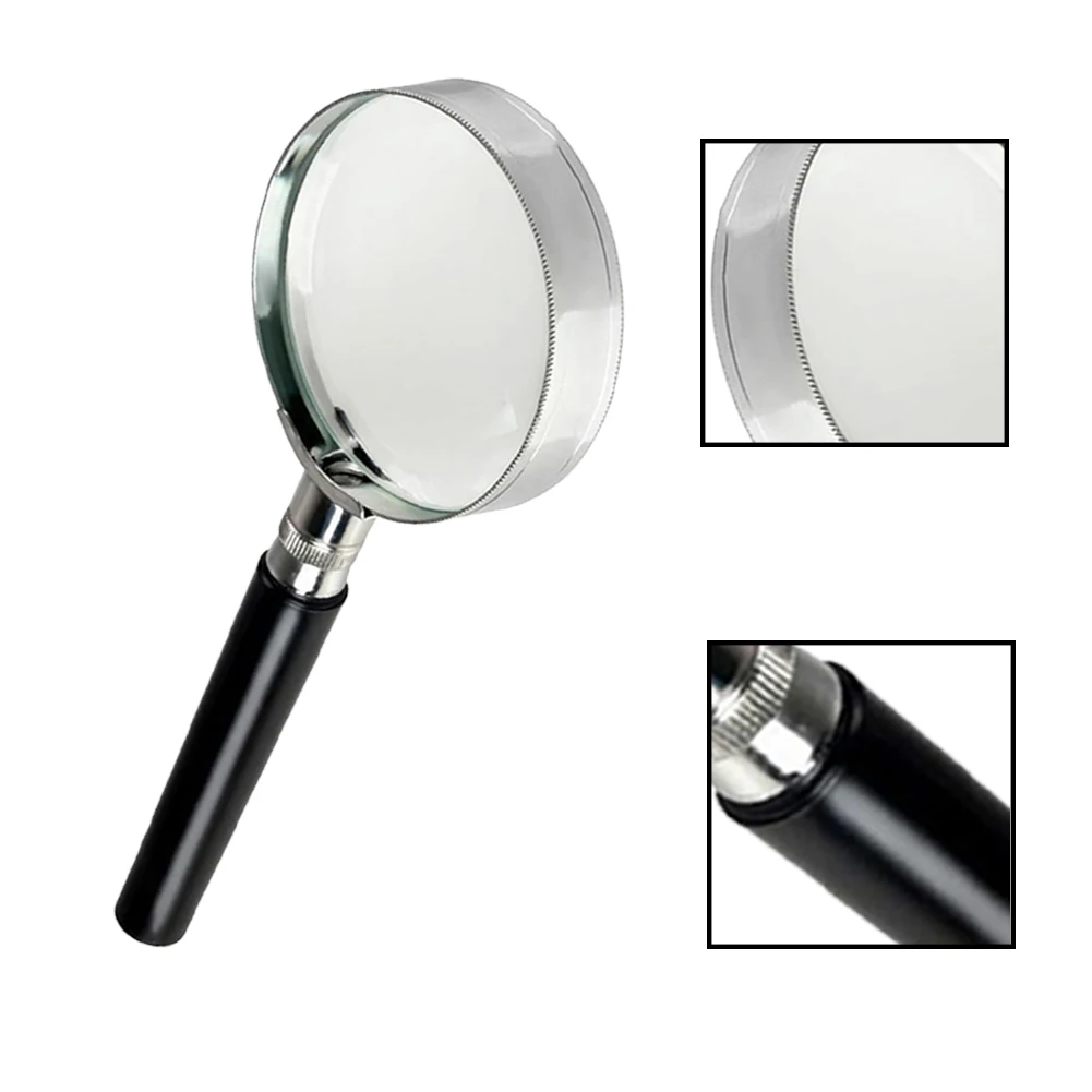 5 uds 75/90/100mm lupa de mano portátil lupa con mango Retro lupa de ojo lupa de mano