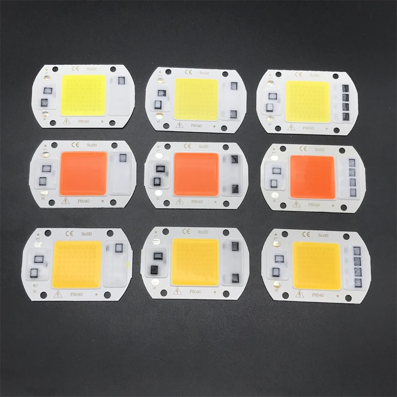 New 20W 30W 50W LED COB Lamp Beads AC 110V 220V High Voltage Driver-Free Linear Light Source Panel Warm Cool White Full Spectrum