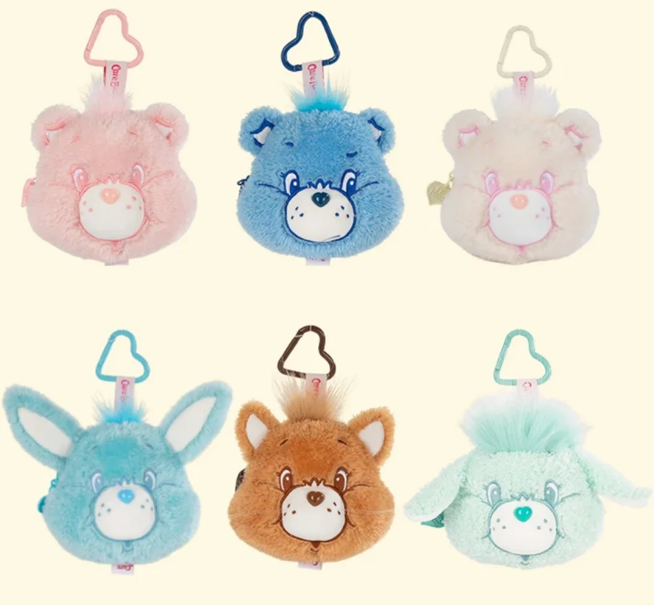 Care Bears 12cm Plush Coin Purse Cute Cartoon Doll Earphone Data Cable Storage Bag Creative Pendant Holiday&Birthday Gift Girls