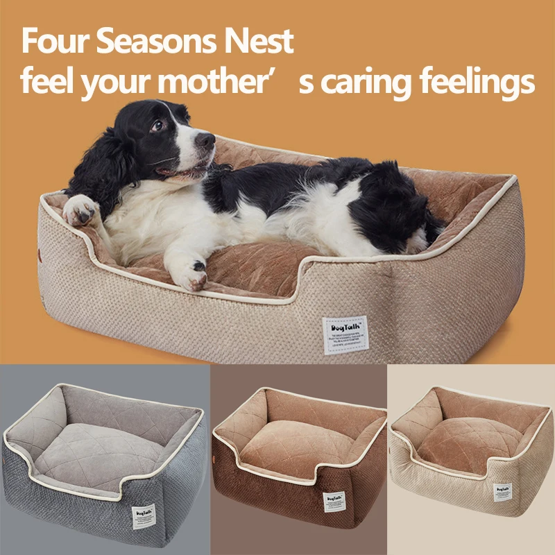 Dog Bed dog house Sofa Kennel Soft Fleece Non-Slip Bottom Beds Washable Bite-Resistant Big Dog Beds Medium Sized Dog Cat Cushion