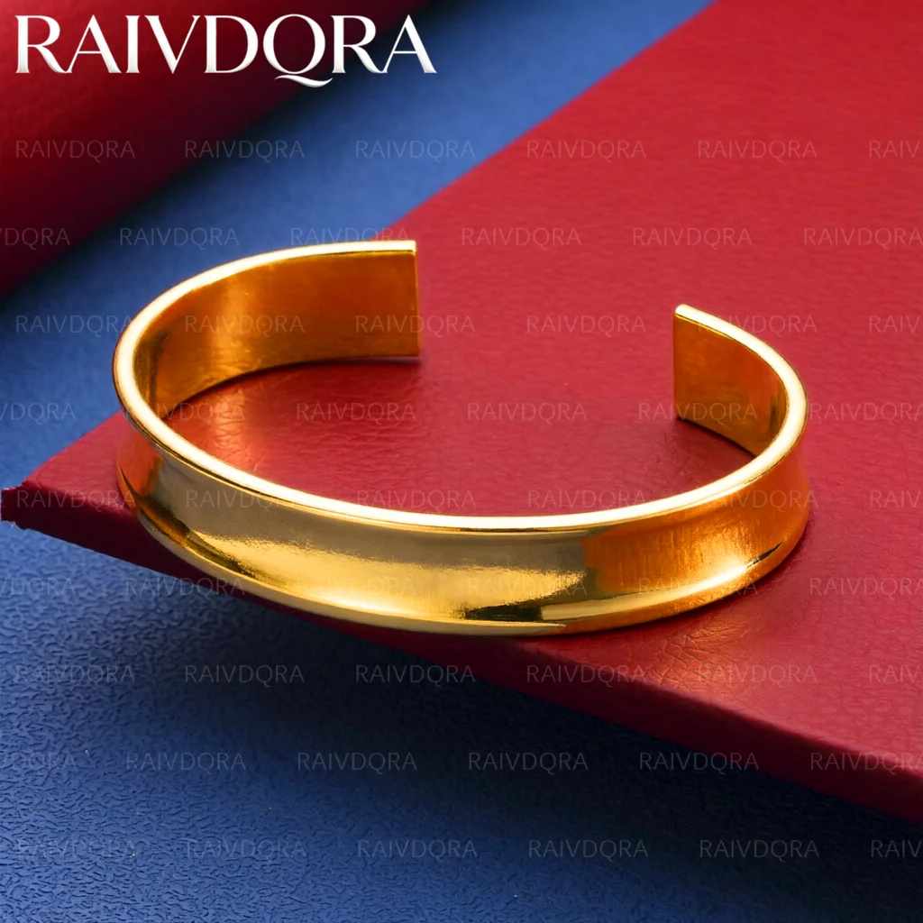 18K Gold Plated 12mm Circle Bangle Open Bracelet For Women And Men Fashion Jewelry Exquisite Party Accessories Gift