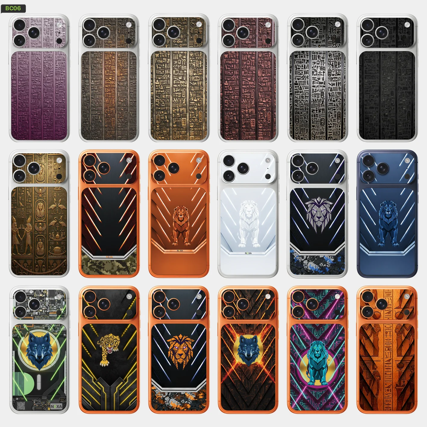 

BC06 For Apple iPhone 17 pro Max /17 pro/Air Camera with battery Skin Wrap 3D Colorful Rear Protective Sticker Film