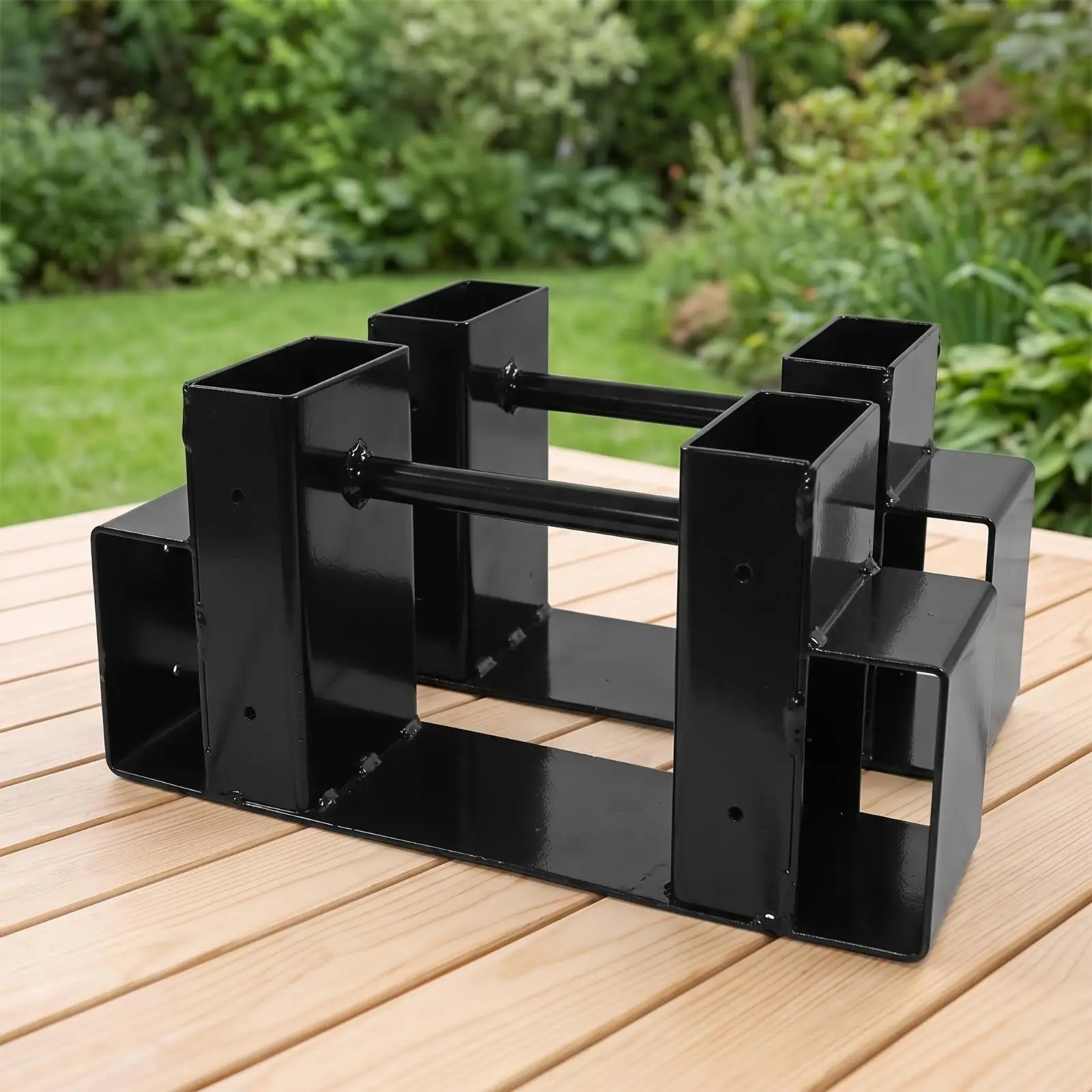 Firewood Storage Rack Sturdy Black Steel Log Holder Compact Footprint with Seal Strip for Home Fires