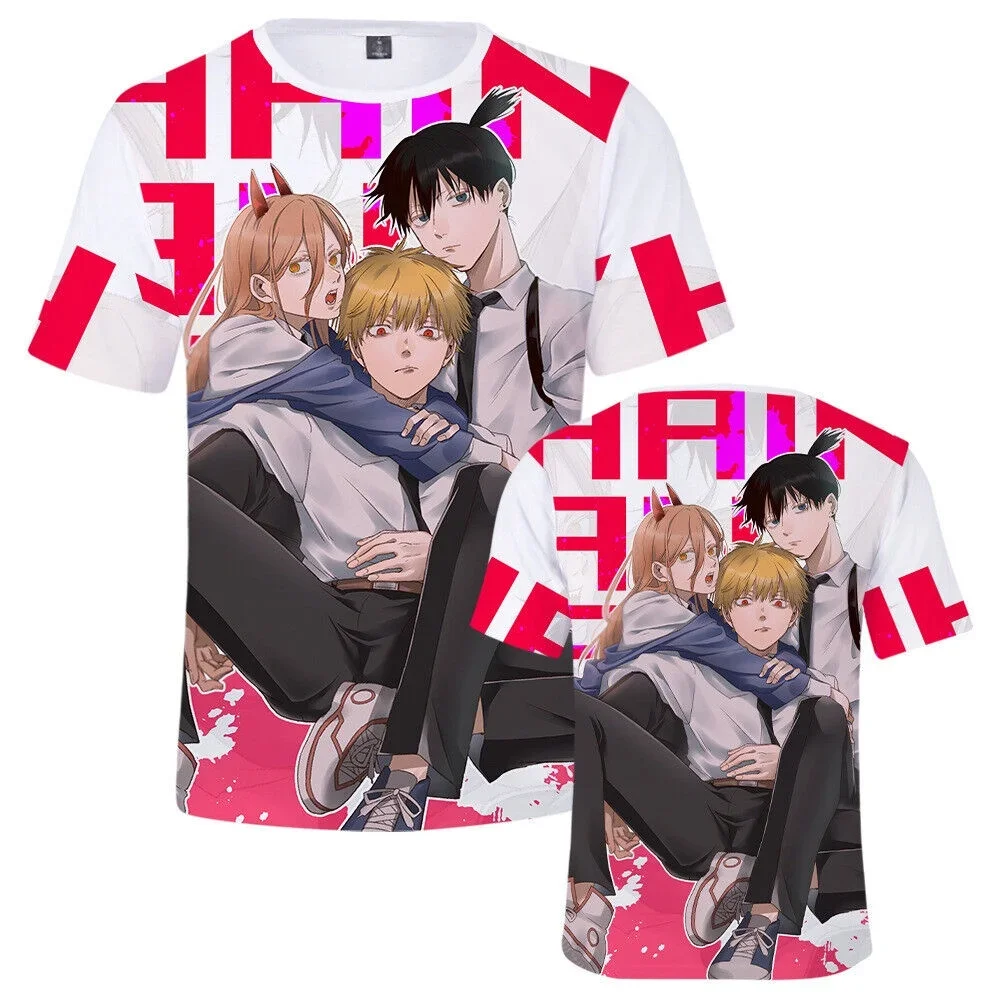 Anime Chainsaw Man 3d Print Fashion Casual Boy And Girl Oversized T-Shirt Children Adult Cartoon Round Neck T Shirt Children Top