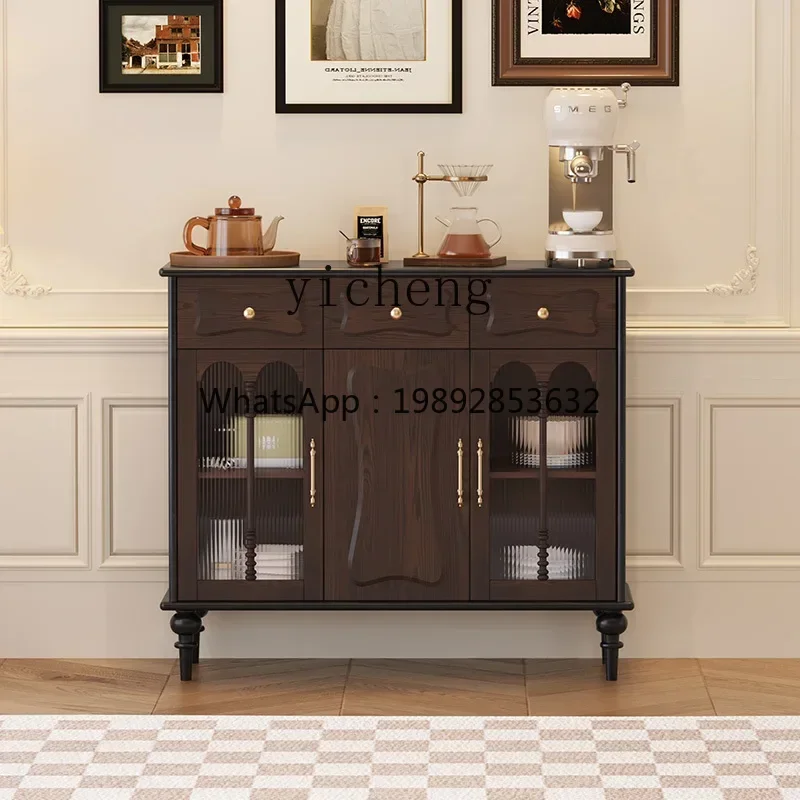 

TT solid wood retro style dining side cabinet multi-functional storage cabinet integrated with wall combination cabinet