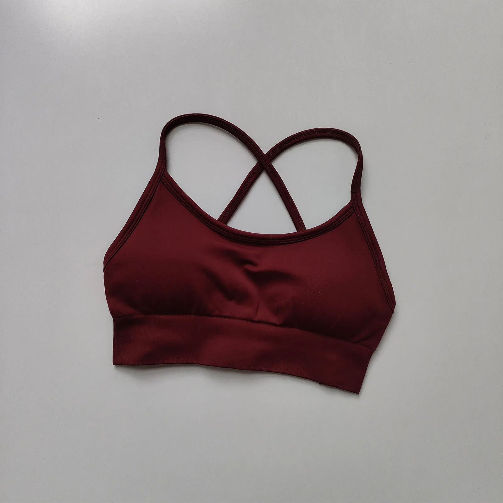 Nahtloser Yoga-Top-BH mit Brustpolster für Damen, Rückenfreies Fitness-Top, Pilates-Sport-BH, Stoßdämpfender Lauf-BH – Detail 11