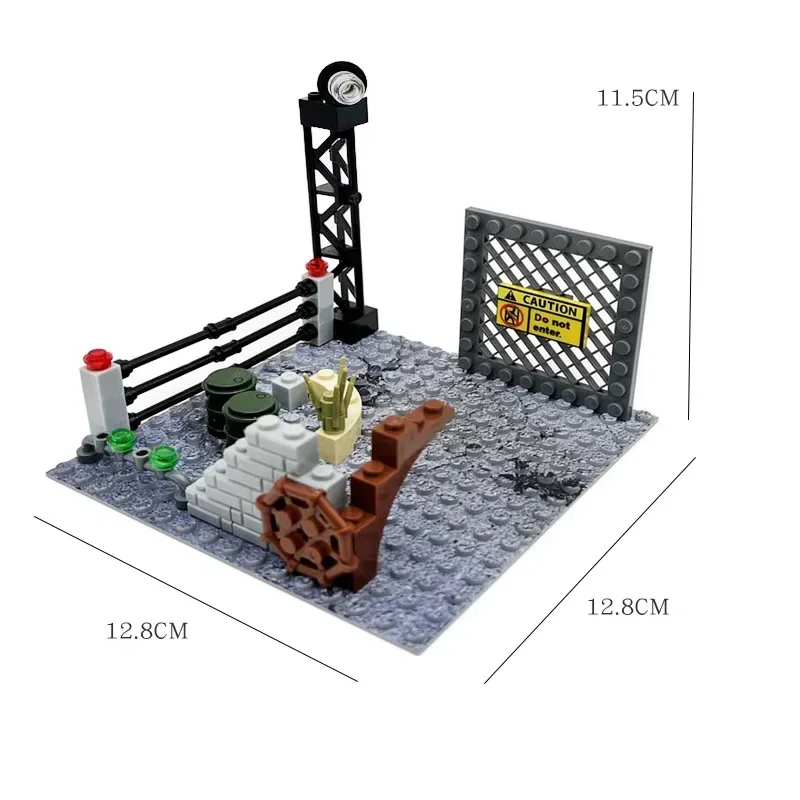 Building blocks MOC military training camp outpost shooting range DIY assembling small particle building blocks scene