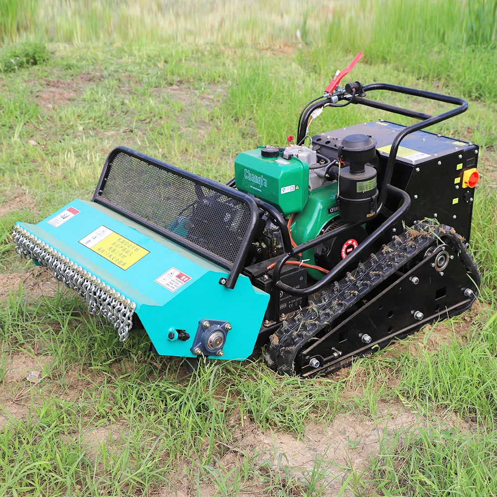16HP L جزازة محرك الديزل روبوت صغير قاطع غاز عرض القطع 800 مللي متر/1000 مللي متر/1200 مللي متر التحكم عن بعد الزاحف جزازة العشب