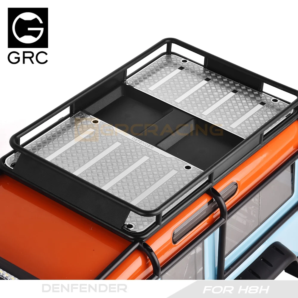GRC 1/8 Base Mount Sheets Skid Chequered Plate  for MJX Defender H8H Roof Rack Upgrade Option Parts #G190TS/TB