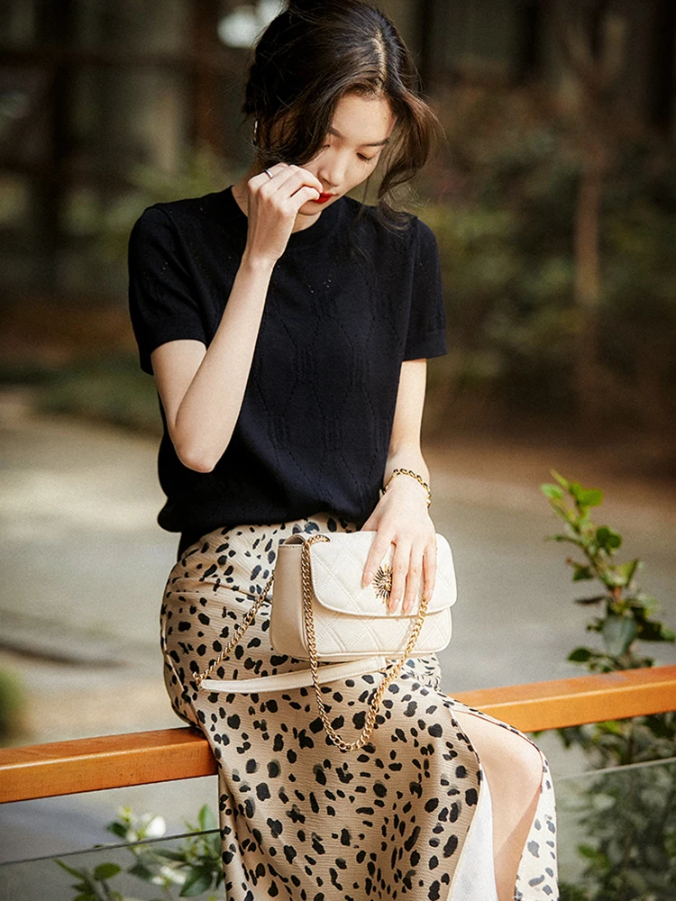 Knitting Tops Women Summer Fashion O Neck Slim Thin Short Sleeve Tshirts Tee Shirt Femme Solid Basic Hollow Out T Shirt Female