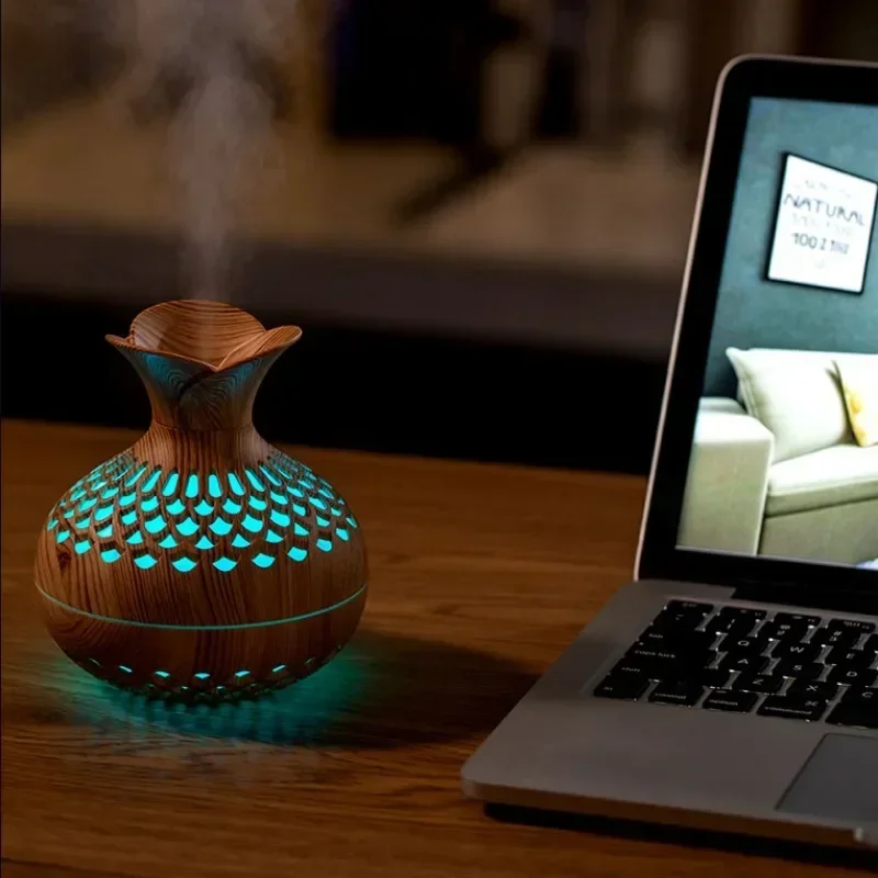 300ml USB ไม้ GRAIN Humidifier Aroma Diffuser Atomizer ในครัวเรือน Humidifier Hydrating Instrument Desktop Humidifier Humidifer