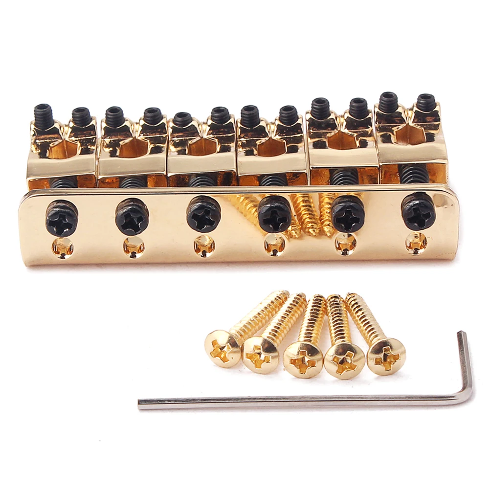 

65mm 6 String Guitar Bridge Golden Durable Metal Adjustable Top Load Bass DIY Tool Long Service Life Bass Bridge