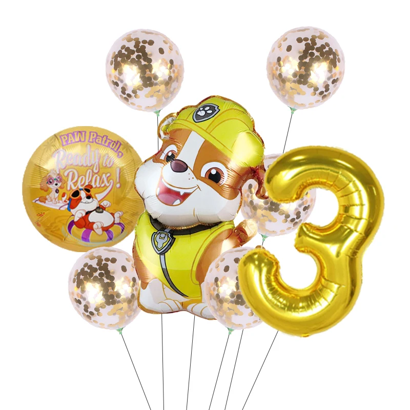 7 stücke Cartoon Paw Patrol Motto Party Dekoration Lieferungen Rettungs Hund Aluminium Folie Ballon Kinder Geburtstag Geschenk