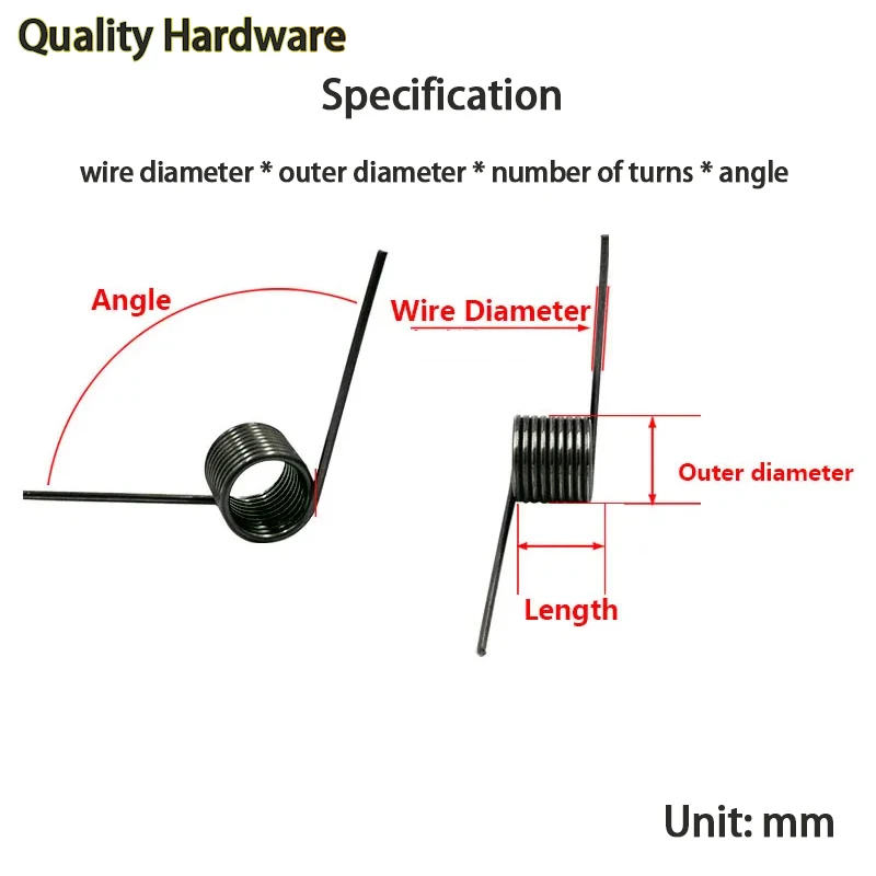 6pcs Wire Diameter 0.4mm V-spring Torsion Spring180/120/90/60 Degree Hairpin Spring 3 Laps/6 Laps/9 Laps Rotary Torsion Spring