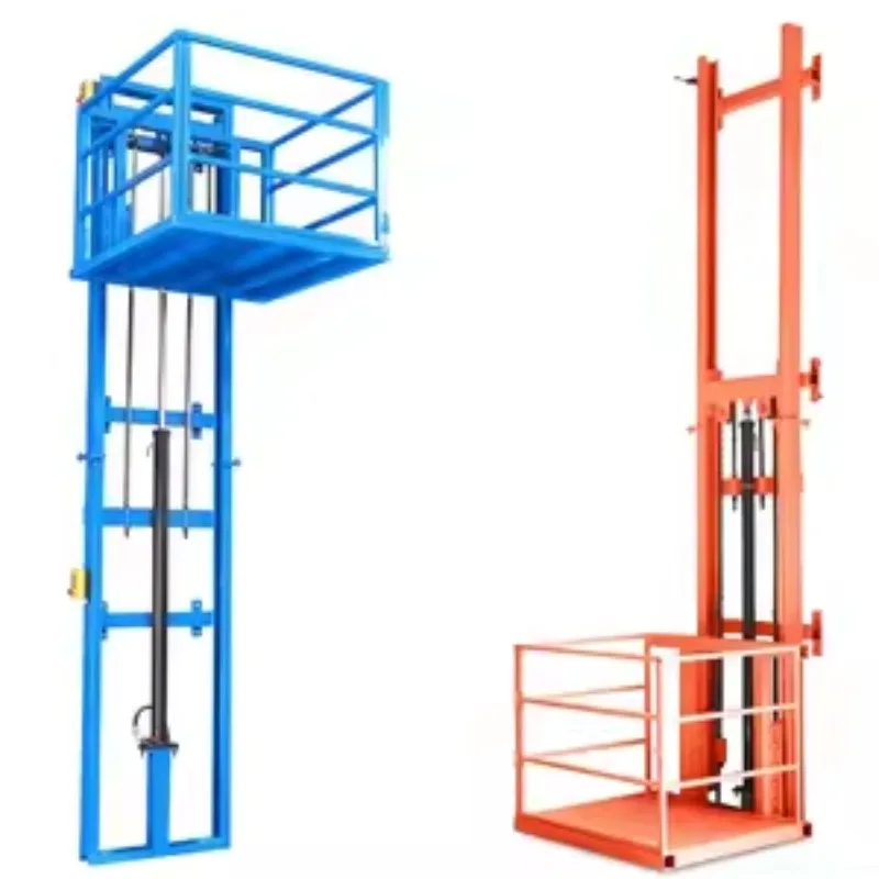 Hydraulic Freight Elevator With Safety Device 1T Capacity Guide Rail Design For Home Warehouse Use