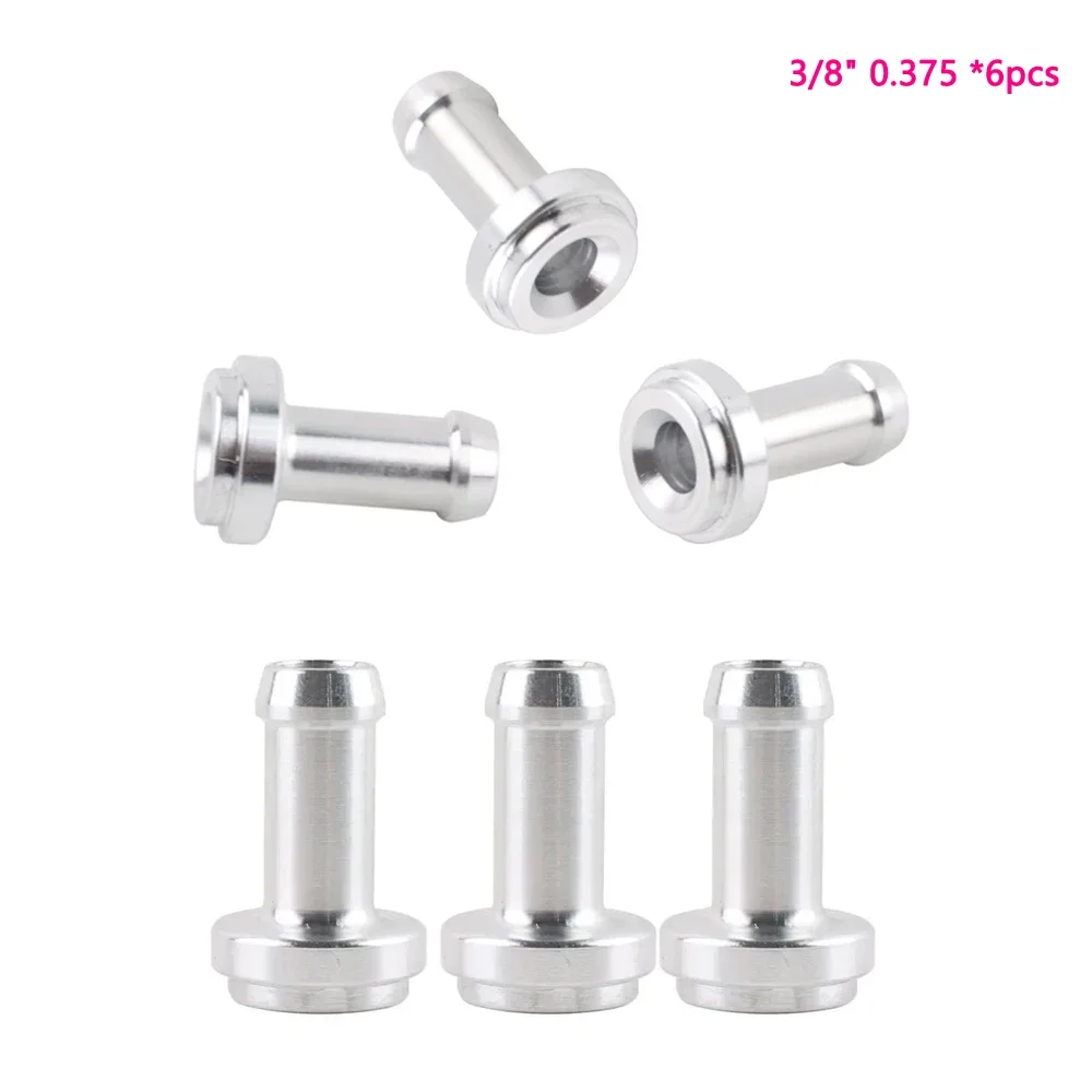 6PCS  Aluminium AN Weld On Hose Barb Tail Nipple ON Bung  3/8inch 0.375inch Weldable Fitting Adaptor  Automotive parts