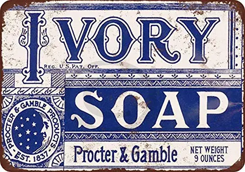 

Kexle Laundry Room Decor Art Metal Signs Vintage Retro 1921 Ivory Soap Bar Retro Style Tin Sign 8" w x 12" h