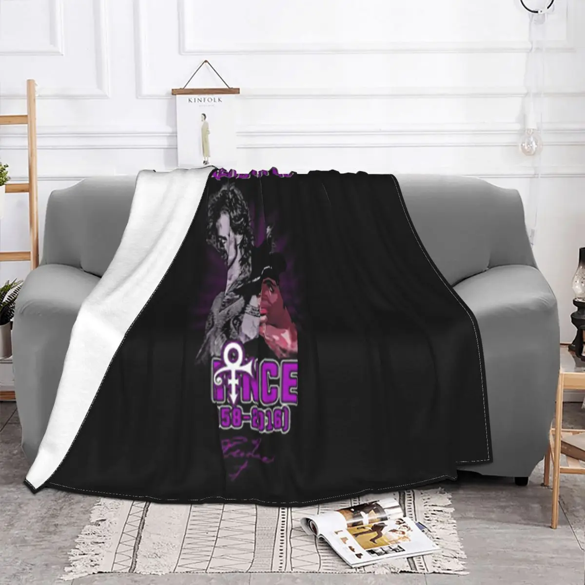 Legends Never Die Prince Rogers Nelson 1958 2016 Signature Aesthetic Text Pattern Print Throw Blanket