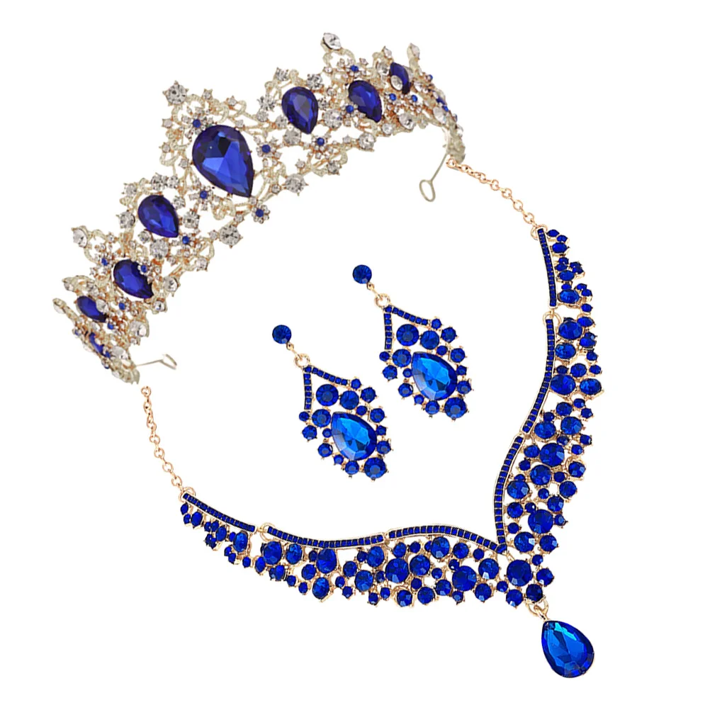 

1 set 1 Set Crown Headband Necklace Earrings Set For Women Girls Rhinestone Jewelry Birthday Wedding Party Prom Banquet Gift