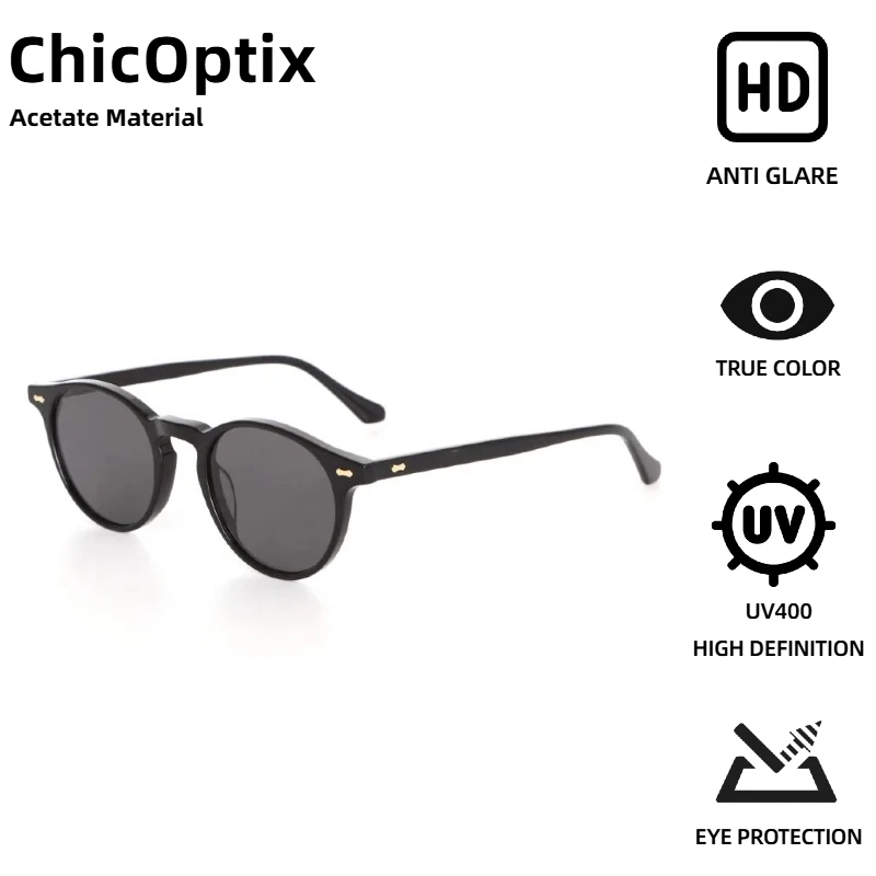 

ChicOptix Fashion Retro Classic Literary Women's Sunglasses Vintage Men's High Quality Acetate Sunglasses UV400 Anti-Glare