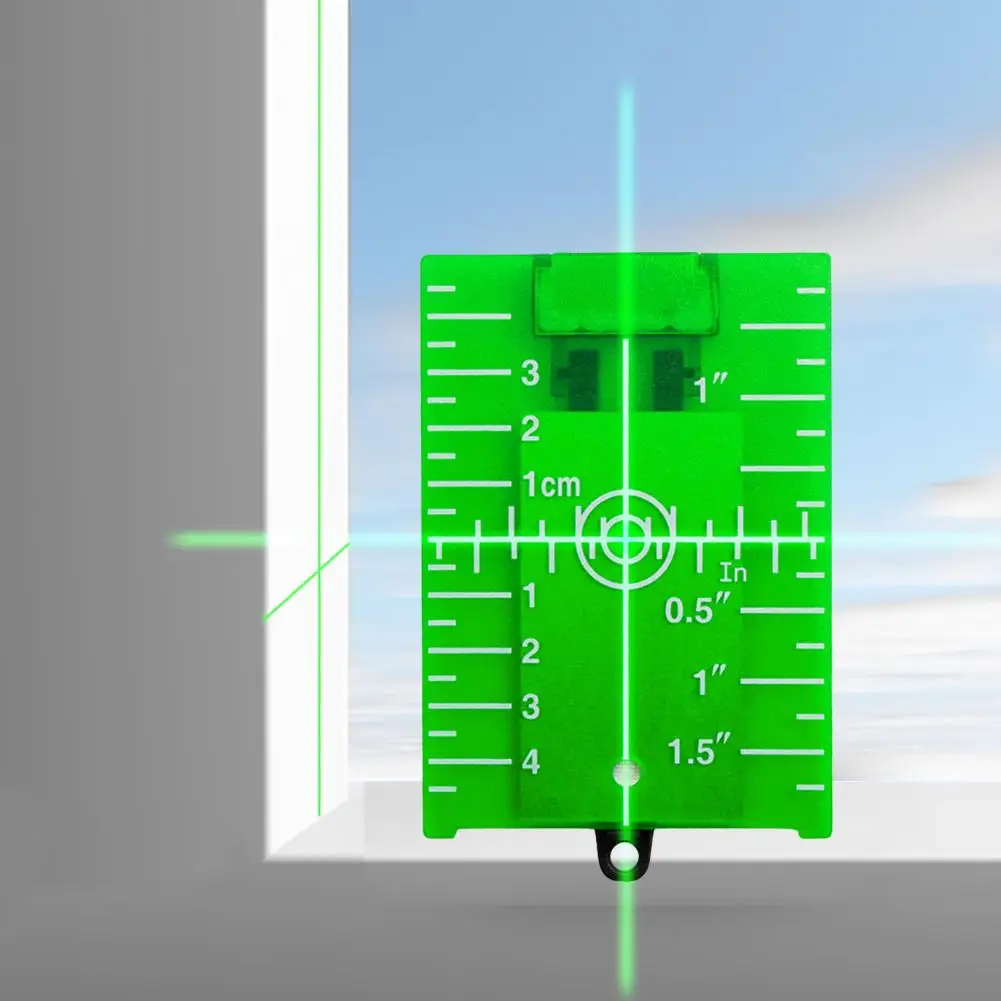 3PCS Vertical/Horizontal Level Target Card Red/Green Line Plate (Green)