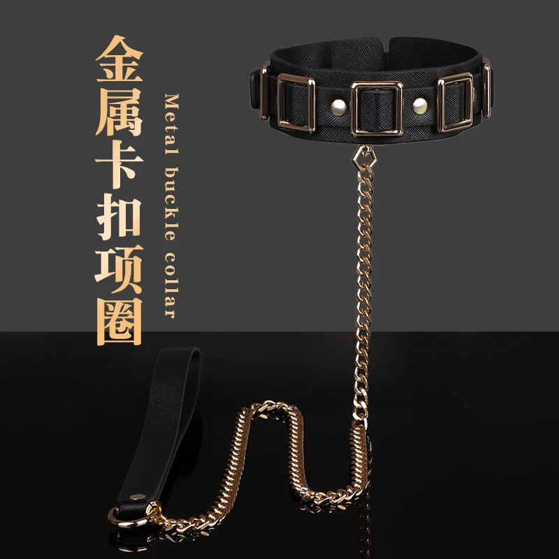 Kalung Kerah Logam untuk Wanita, Perlengkapan BDSM, Mainan Seks untuk Menggoda, Cosplay