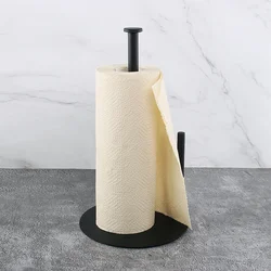 Round Bottom Stainless Steel Roll Paper Towel Rack Kitchen Vertical Desktop Removable Fresh-Keeping Film Storage Stand New