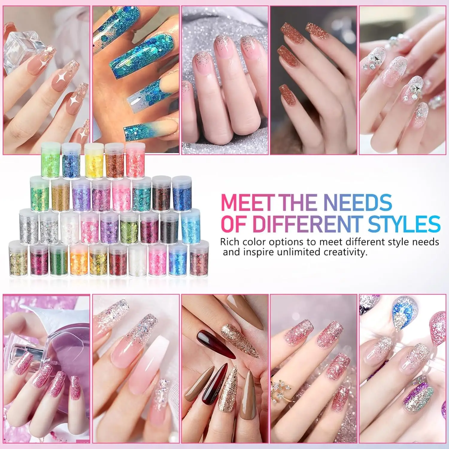 جليتر مكتنز ثلاثي الأبعاد، 32 لونًا لامعًا لمهرجان الحرف اليدوية، مسحوق ترتر، فنون الأظافر، راتنجات الايبوكسي، ترتر، رقائق البريق #5