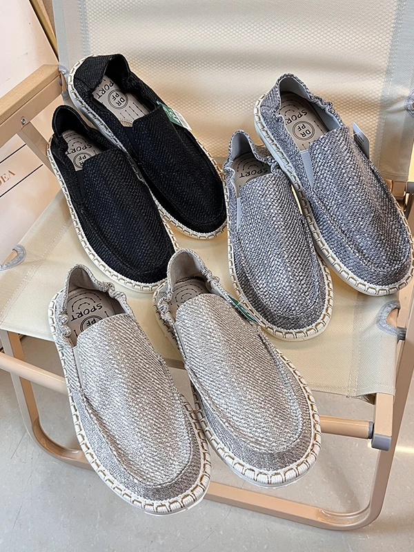 

Men's Low-Top Slip-On Casual Shoes Breathable Soft Bottom Fishing Boat Shoes Spring Summer Flat Heel round Toe Color
