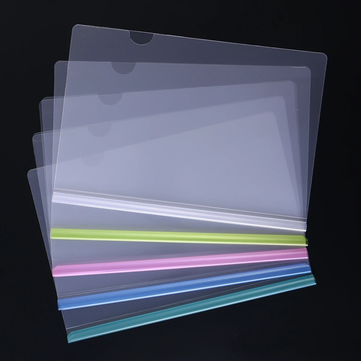 

10pcs File Folder Transparent Slide Clamp Sliding Bar A4 Size Non Slip Locking Report Binder Files Organizer Paper Cover High