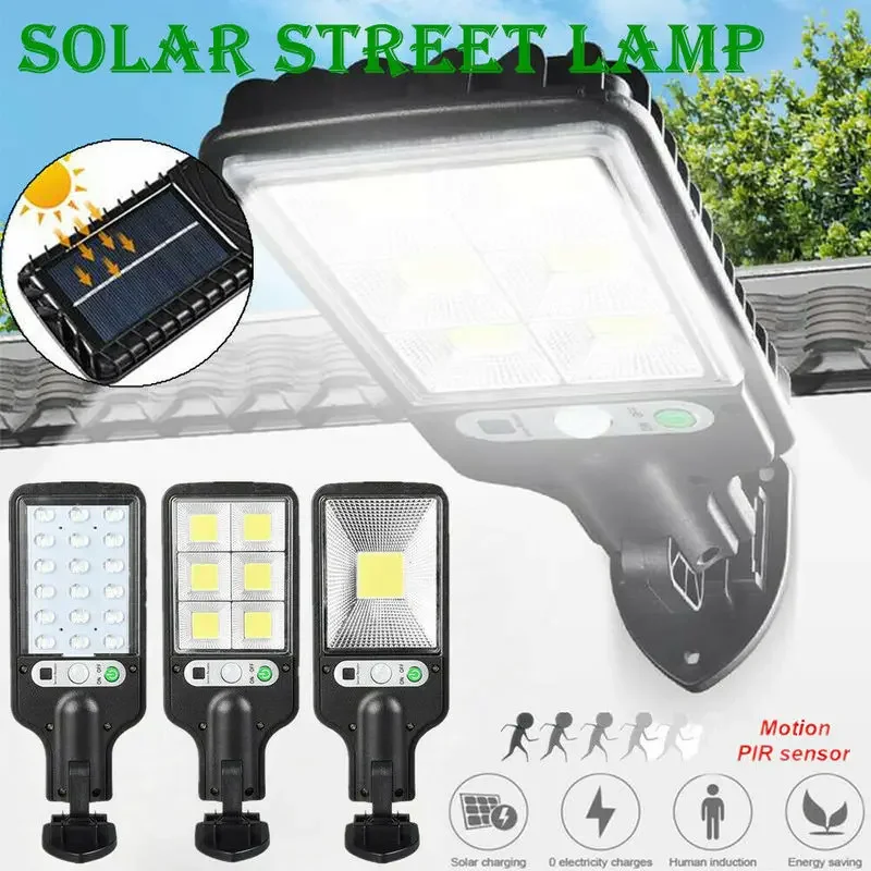 Solar Street Lights Outdoor PIR Motion Sensor Wire Free Wall Lamp 3 Lighting Mode Garden Courtyard Security Lighting