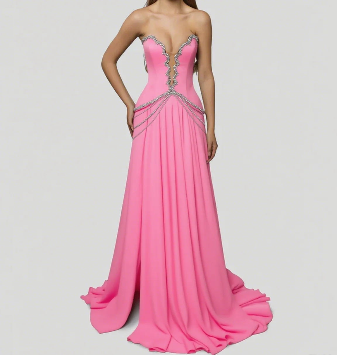 럭셔리 댄스 파티 드레스 끈이 없는 라인스톤 자수 블랙 드레스 이브닝 드레스 맞춤 제작