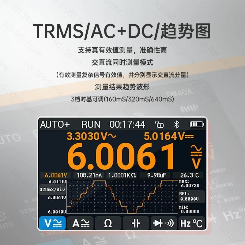 WCS-DM40 10Hz-40Mhz Portable Digital Multimeter Signal Generator Handheld Digital Automotive Tools DM40C