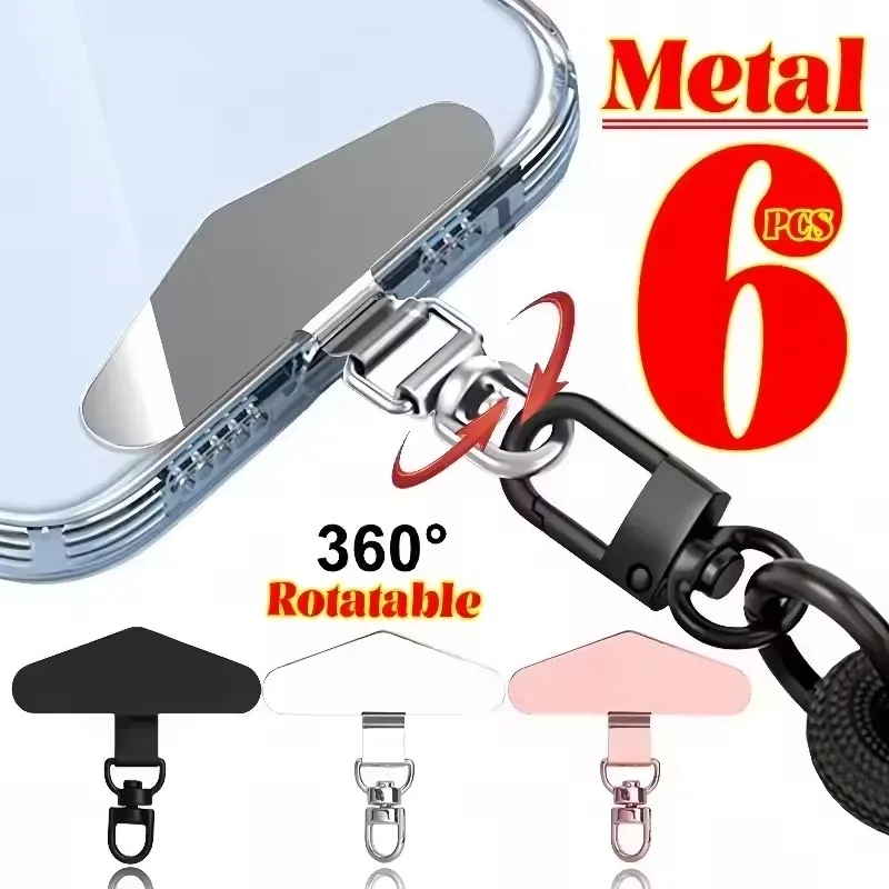 Image of 360 ° Drehbarer Metall-Handyhalterungsadapter, Universeller Handy-Lanyard-Adapter, Sicherheitsverbindungsstück für Mobiltelefone