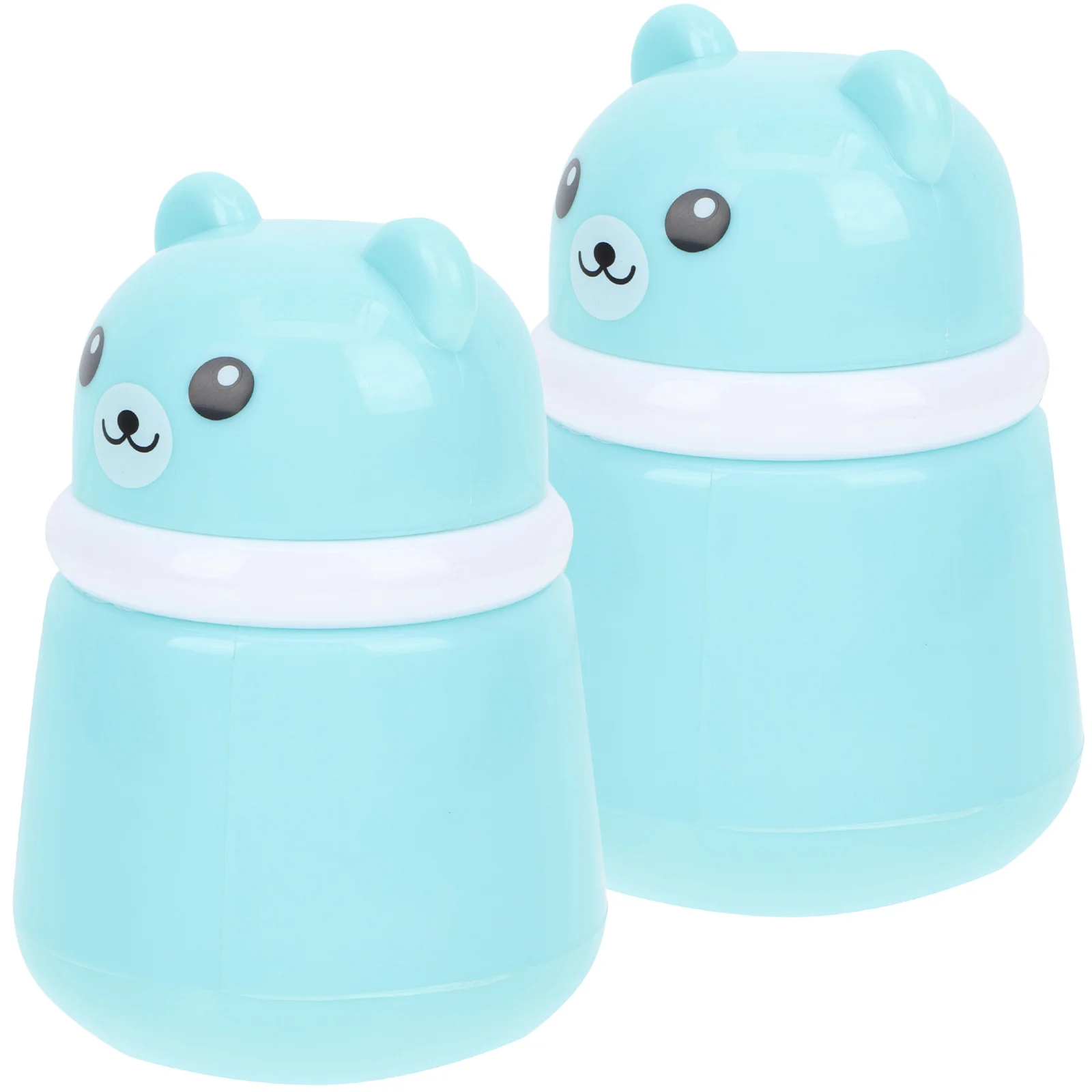 2 Pcs Makeup Travel Containers Bear Powder Puff Box Sponge Toddler Bottle Talcum Case Baby for Newborn