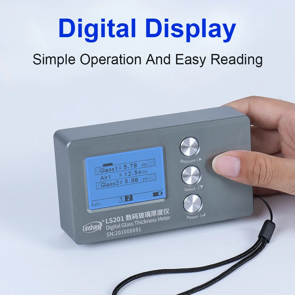 

Double Triple Glazing Measuring Tool Laser Window Glass Thickness Meter LS201 Digital Hollow Glass Thickness Meter Gauge