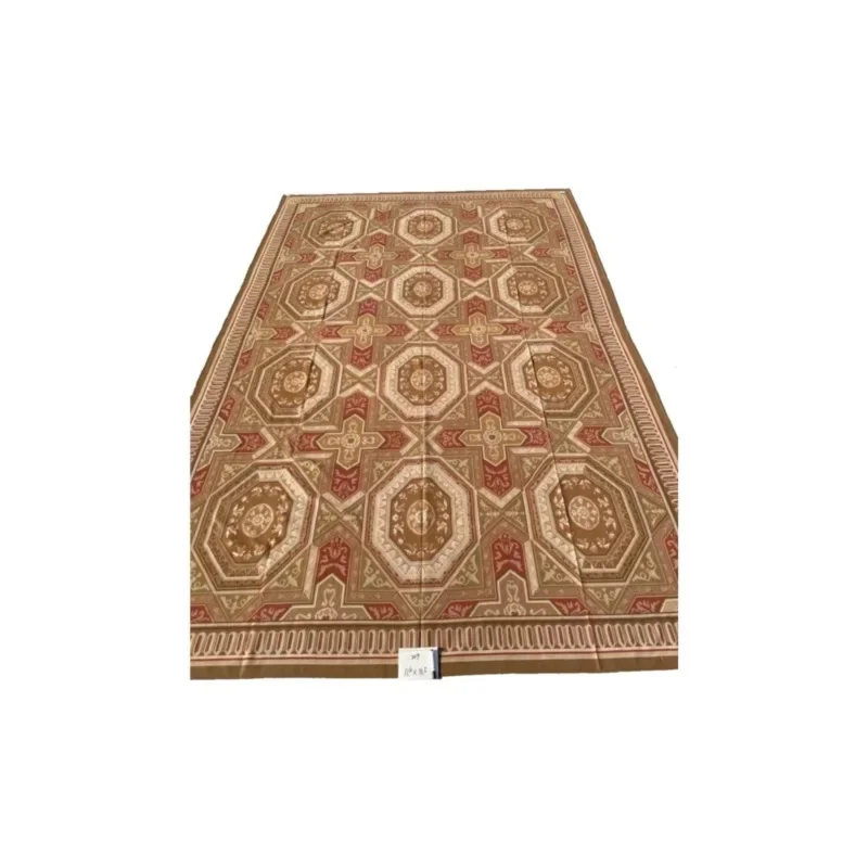 Gobelin hand-woven rug 100% wool antique style living room round rug